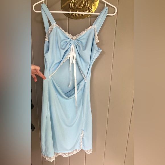 SHEIN Dresses & Skirts - Baby blue dress with cutouts and lace